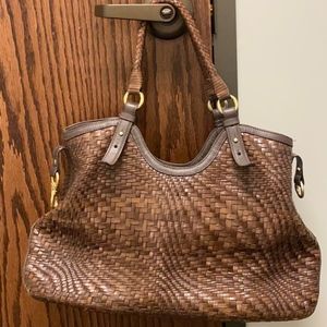 Cole Haan Genevieve Woven Leather Triangle Bag